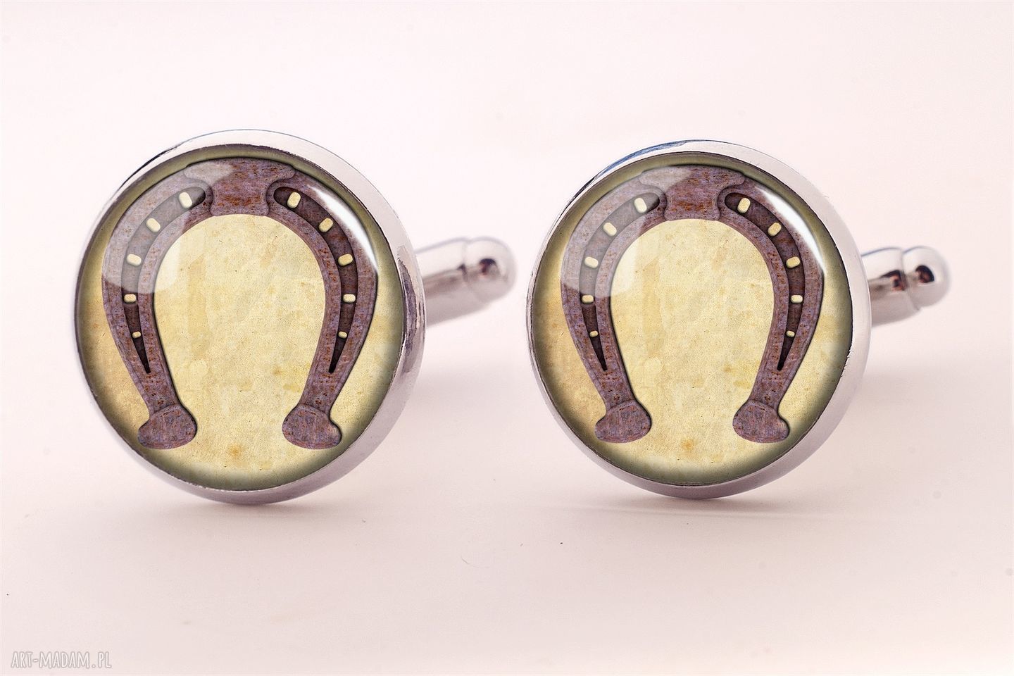 Podkowa szczęście spinki mankietów konie facet ręcznie robione