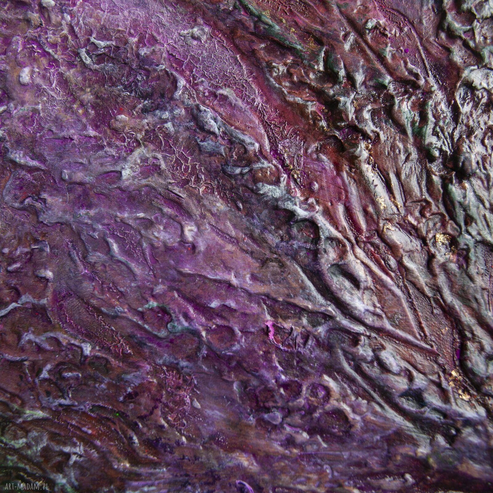 Fairy Tale - Obraz strukturalny abstrakcyjny pejzaż 100x70 cm z efektem złota