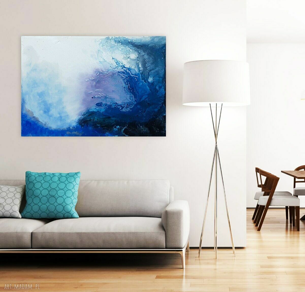 FALA - nowoczesny obraz akrylowy 100x70 cm na płótnie, abstrakcja Adriana Laube