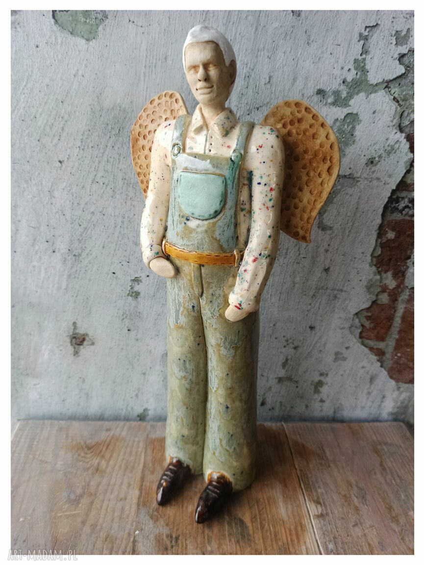 Anioł farmer - ceramika handmade ok. 33 cm