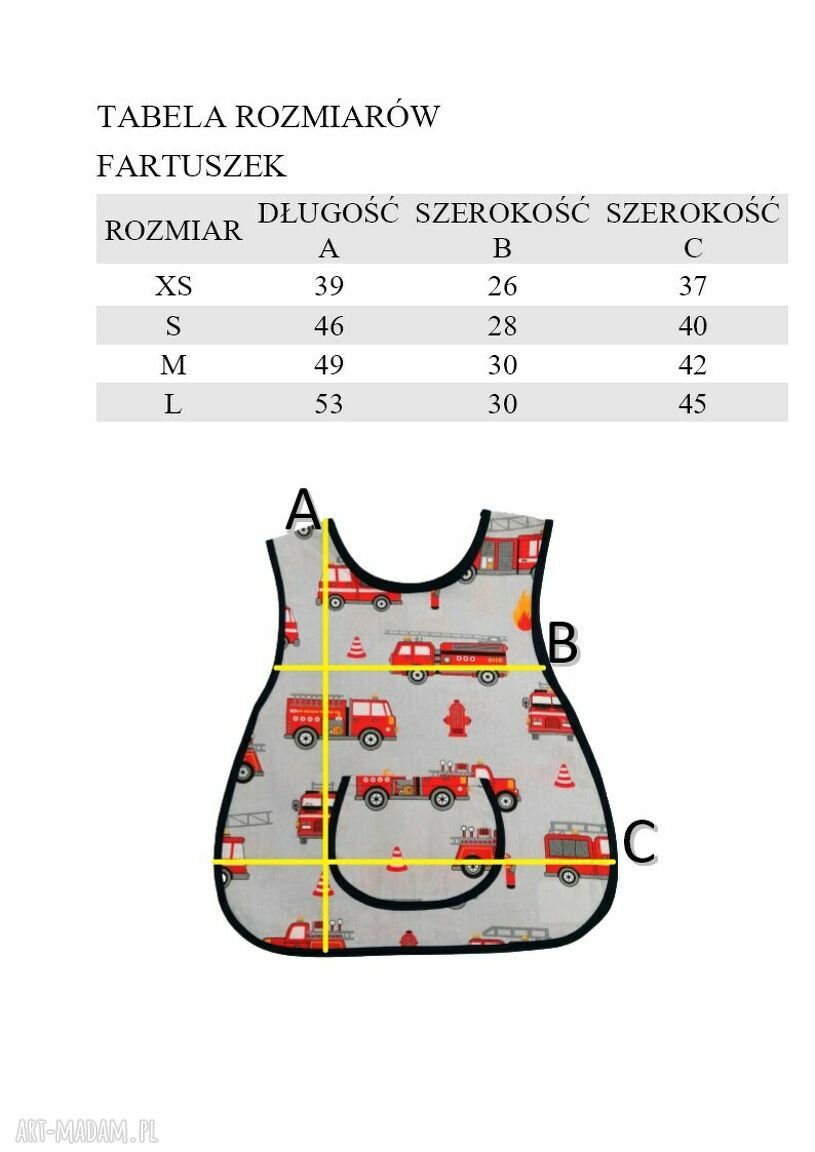 Fartuszek do przedszkola i żłobka Roboty budowlane - personalizacja imienia