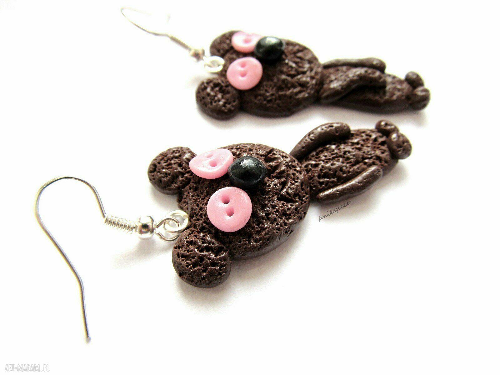 Kolczyki Fejne Misie - urocze handmade kolczyki z masy termoutwardzalnej