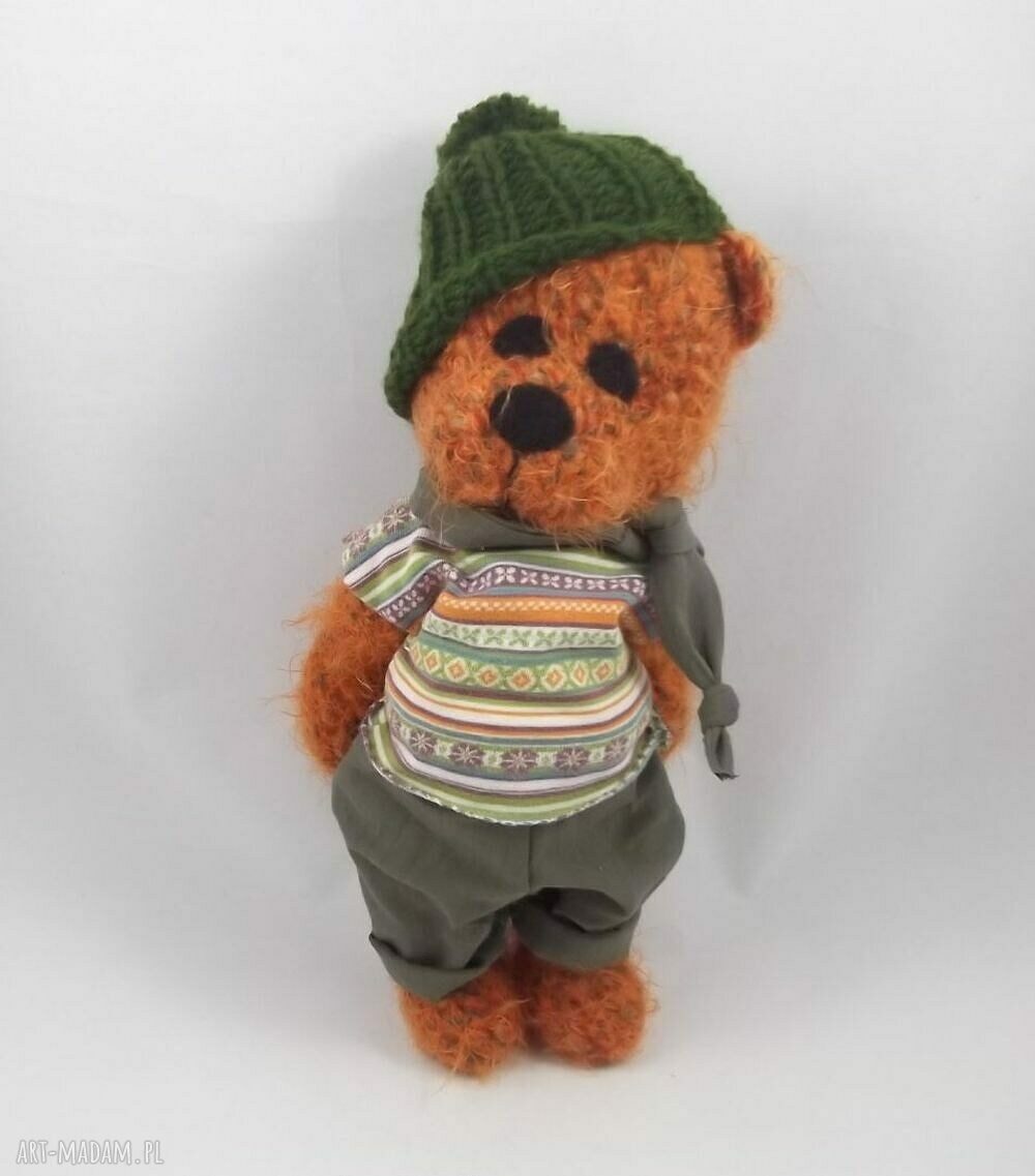 Felek - szydełkowy miś handmade z ruchomymi rączkami i nóżkami (33 cm)