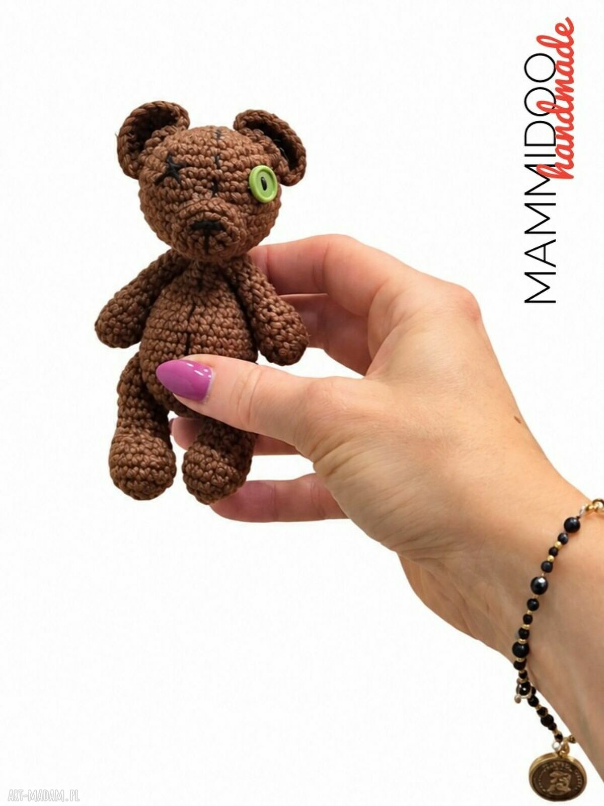 Laleczka creepy szydełkowa 45 cm - dekoracja pokoju z tiulową sukienką