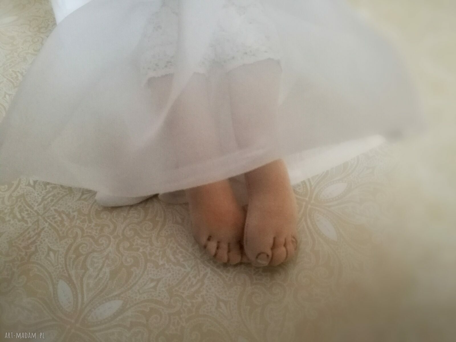Figurka tekstylna Aniołek - ręcznie szyta i malowana na ślub oraz chrzest