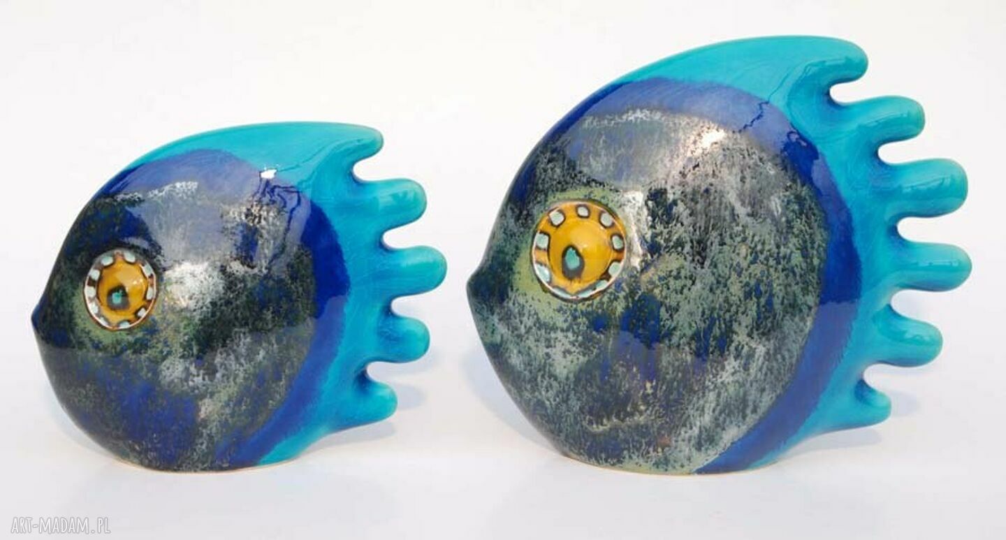 Rby ryby ceramika figurki zwierzątka para sympatycznych miniatur