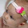 hand made dla dziecka opaska niemowlęca małe różyczki