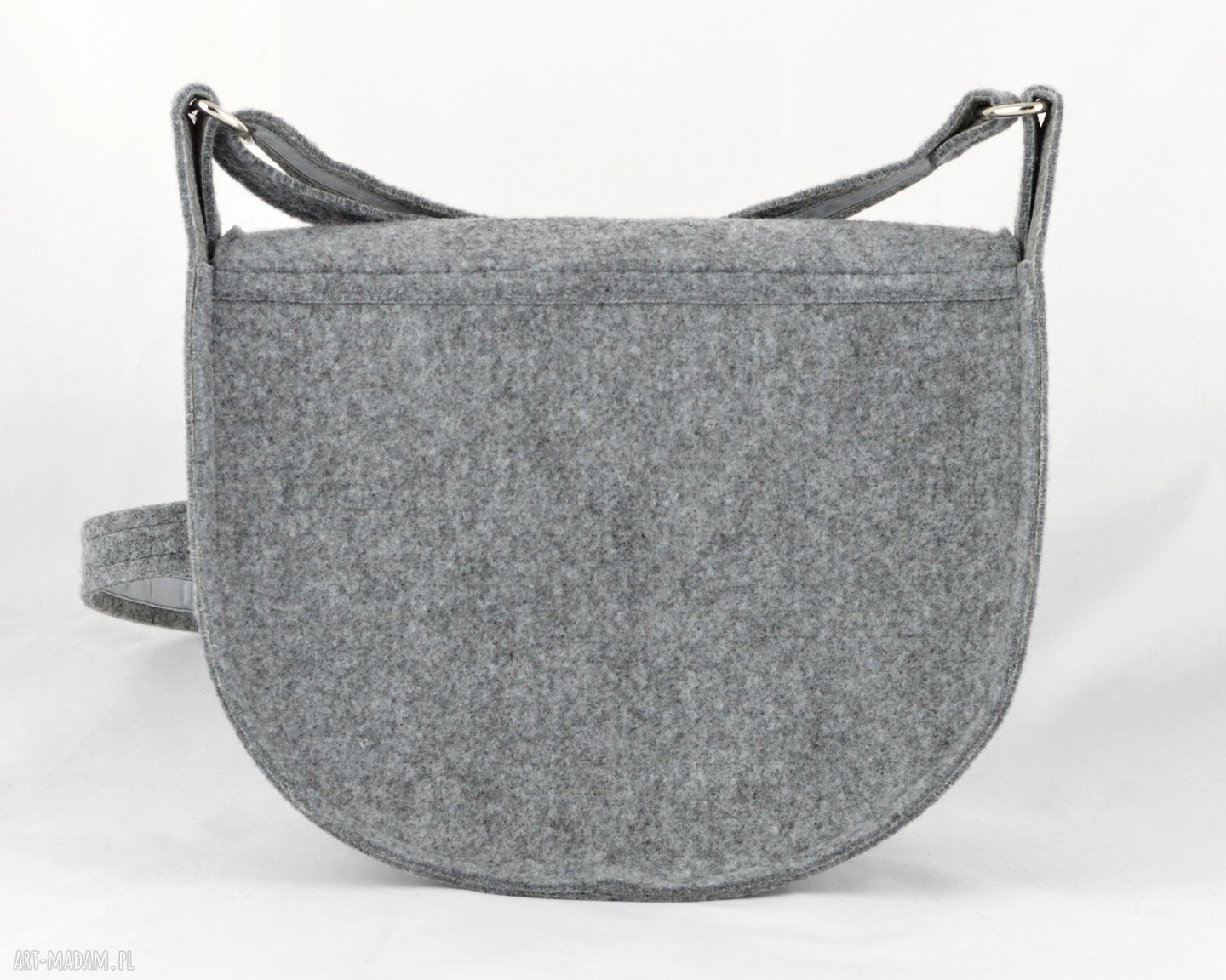 Filcowa listonoszka z kolorowymi kropkami podkówka hand made
