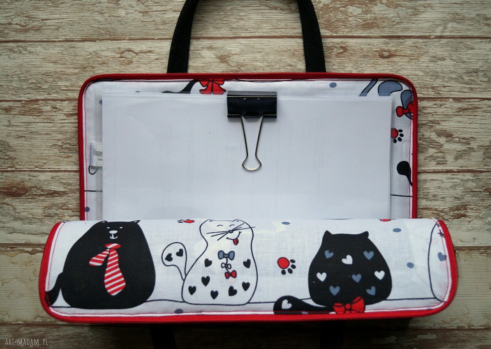 Filcowa teczka - etui kotek (laptop 12 cali i dokumenty A4)