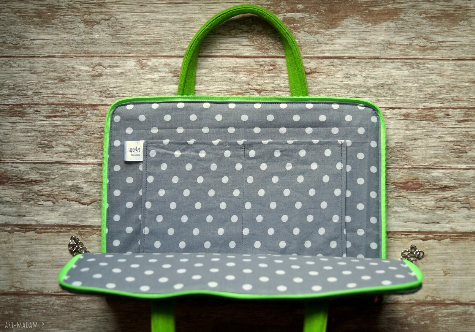 Filcowa teczka - etui na laptop 12 cali z haftowaną sówką