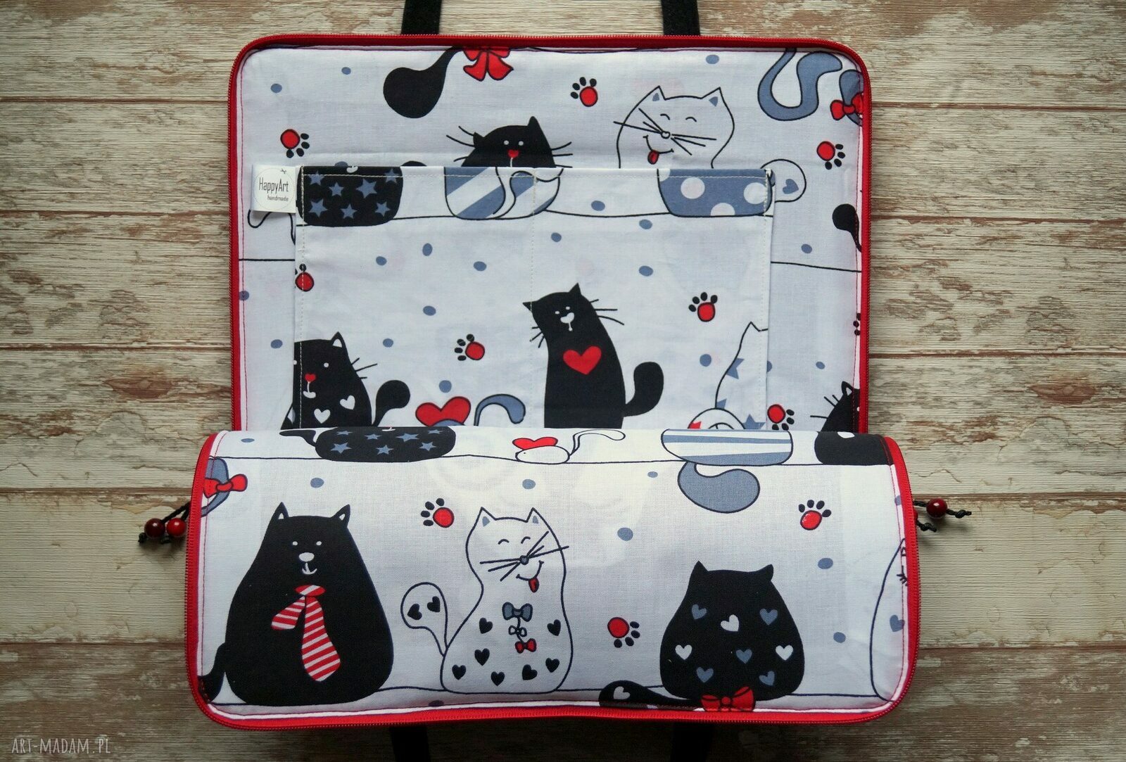 Filcowa teczka - etui kotek (laptop 12 cali i dokumenty A4)