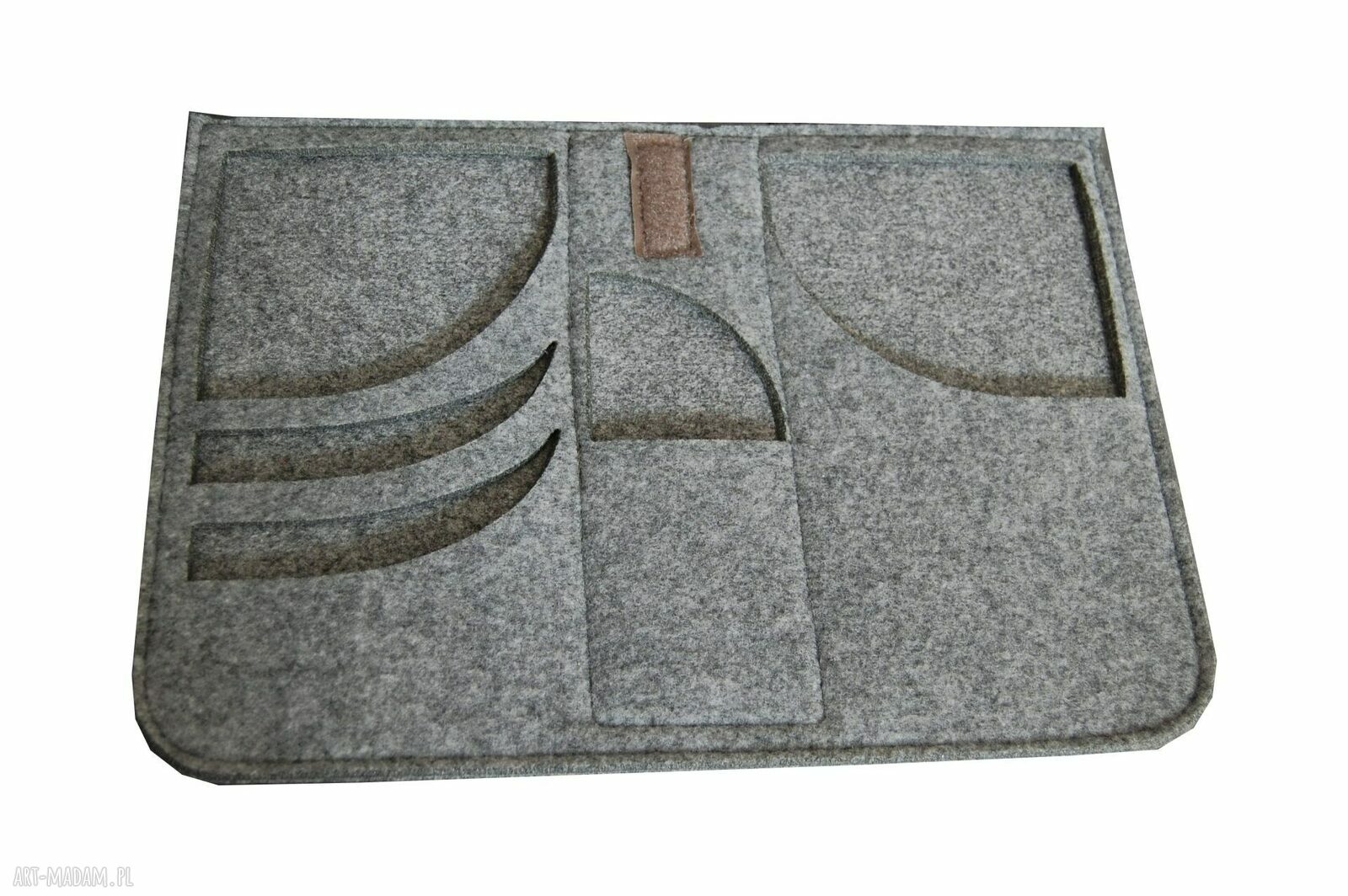 Filcowa torba na laptopa 13 cali z przegrodą - stabilizowany filc i naturalna skóra