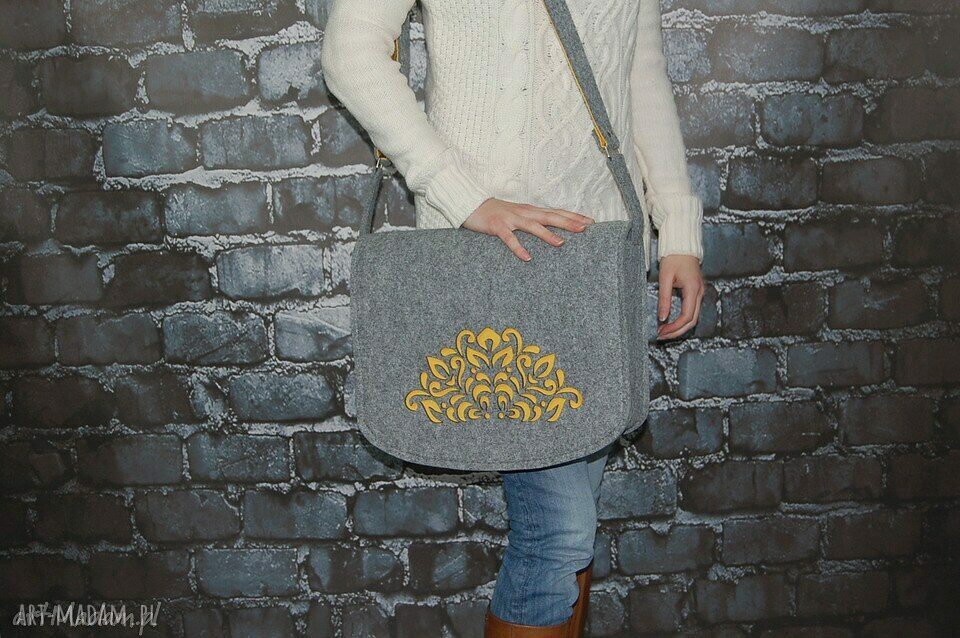 Filcowa torebka na ramię - listonoszka - handmade 13\