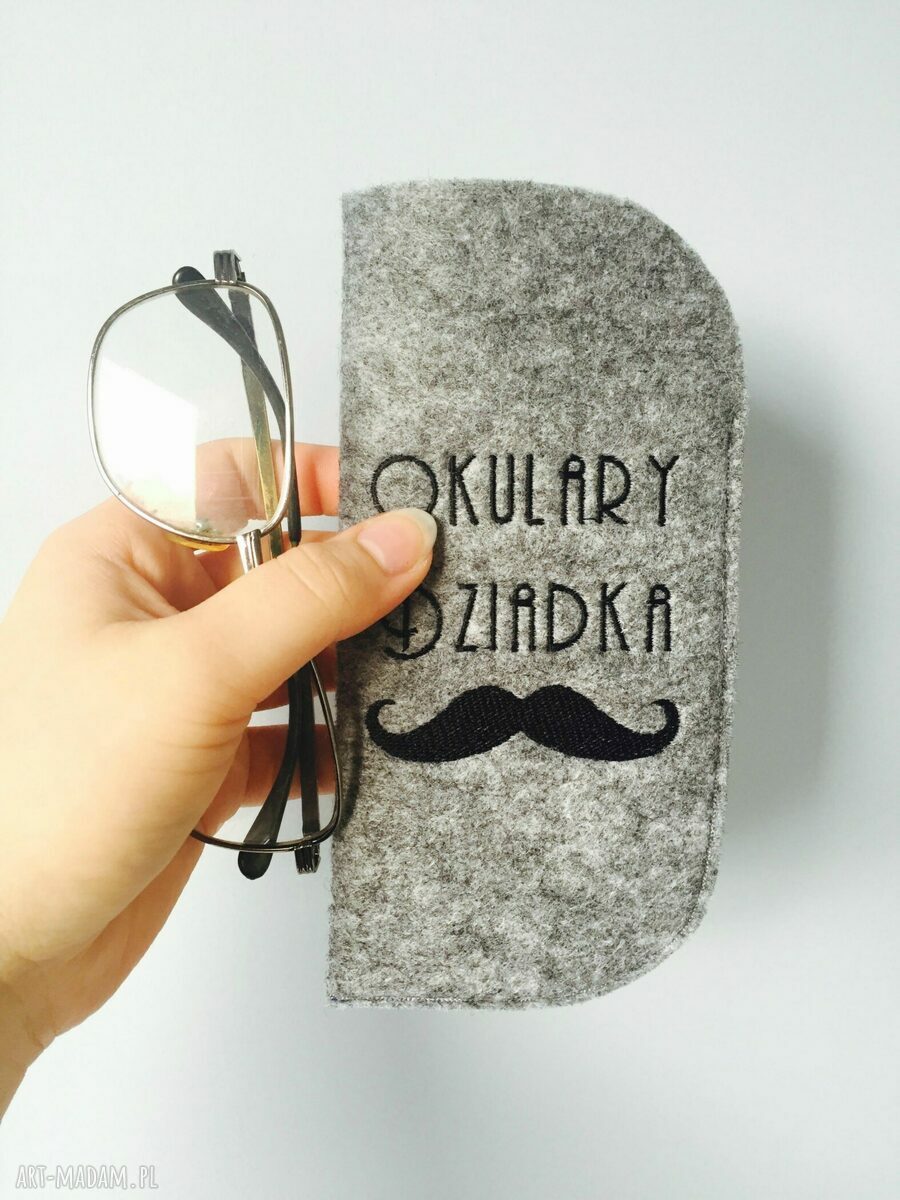 filcowe etui na okulary dziadka Ręcznie robione
