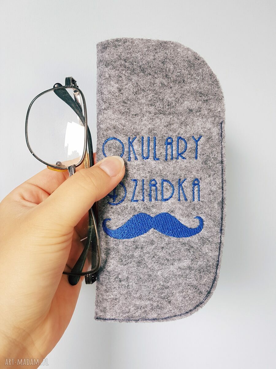 Filcowe etui okulary dzień dziadka dziadek filc haft kolor haftu