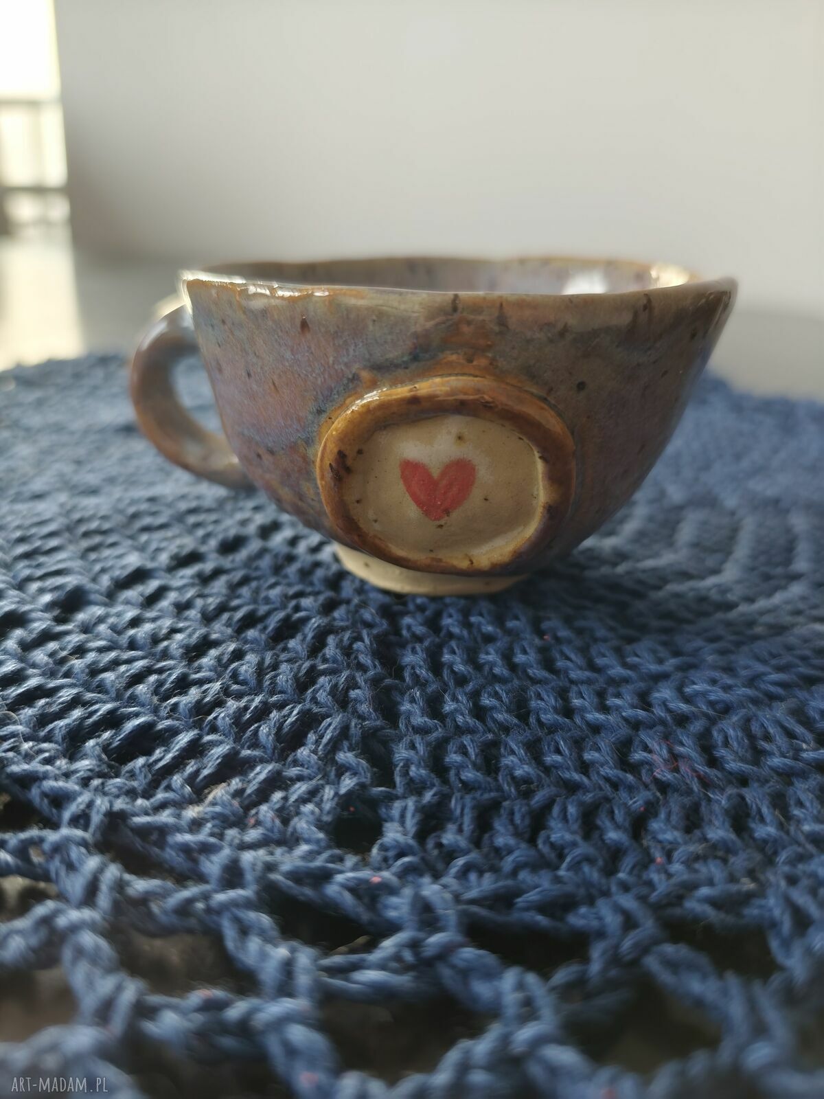 Filiżanka ceramiczna Wolna Chwila - rękodzieło 110 ml