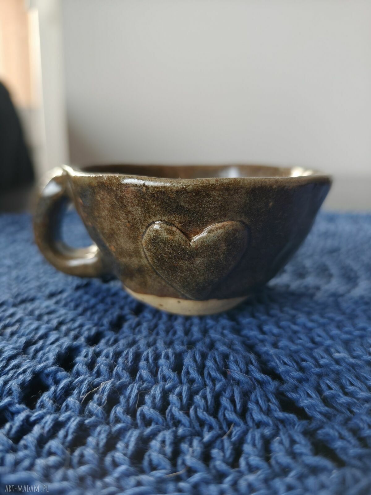 Ręcznie robiona filiżanka ceramiczna brązowa - Wolna Chwila ok. 110 ml