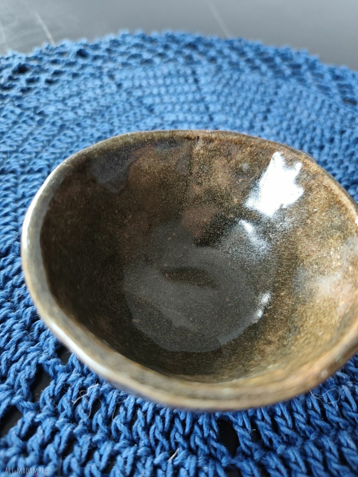 Ręcznie robiona filiżanka ceramiczna brązowa - Wolna Chwila (ok. 110 ml)