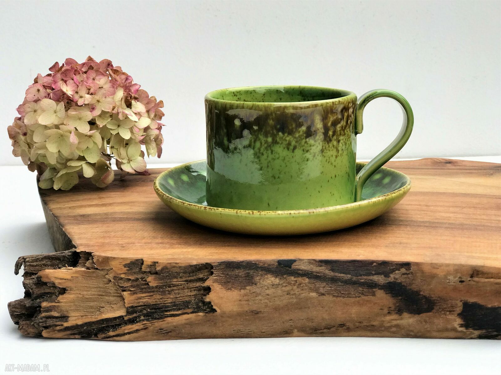 Filiżanka ceramiczna ze spodkiem - Natura