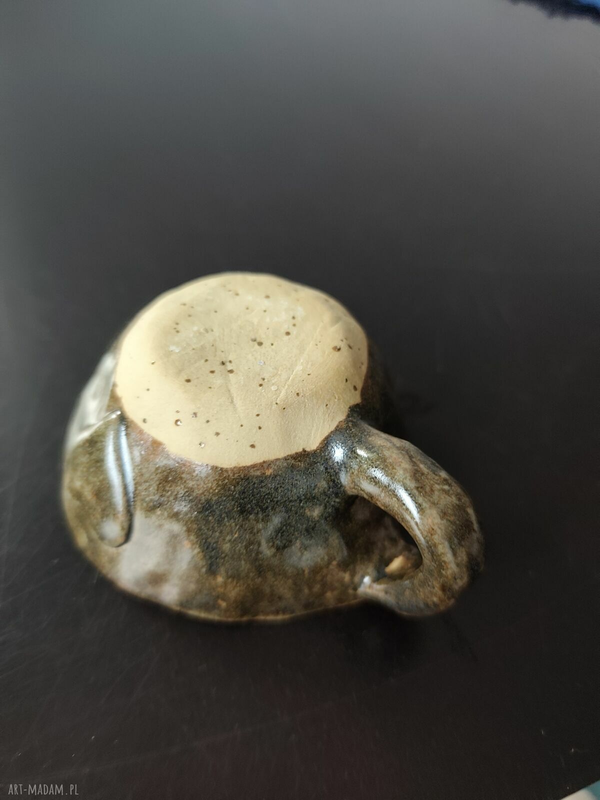 Ręcznie robiona filiżanka ceramiczna brązowa - Wolna Chwila (ok. 110 ml)