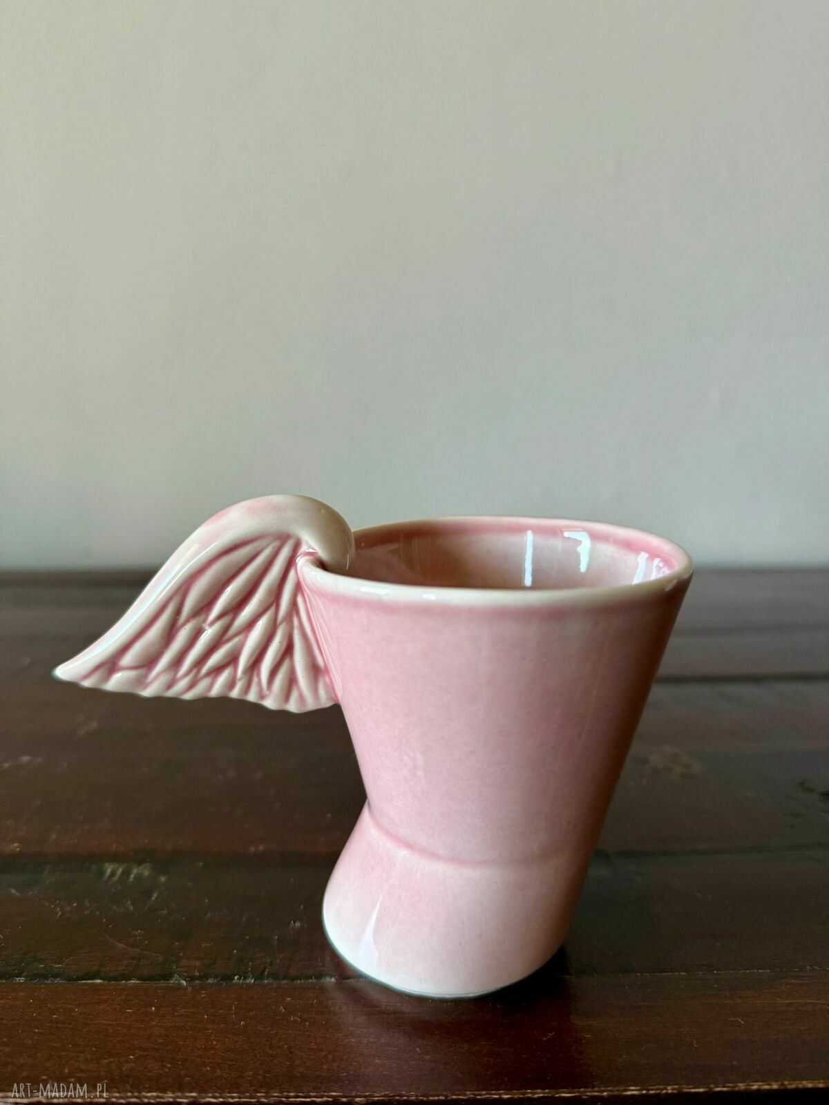 Filiżanka ceramiczna „Angel” - ręcznie robiona w delikatnym różu