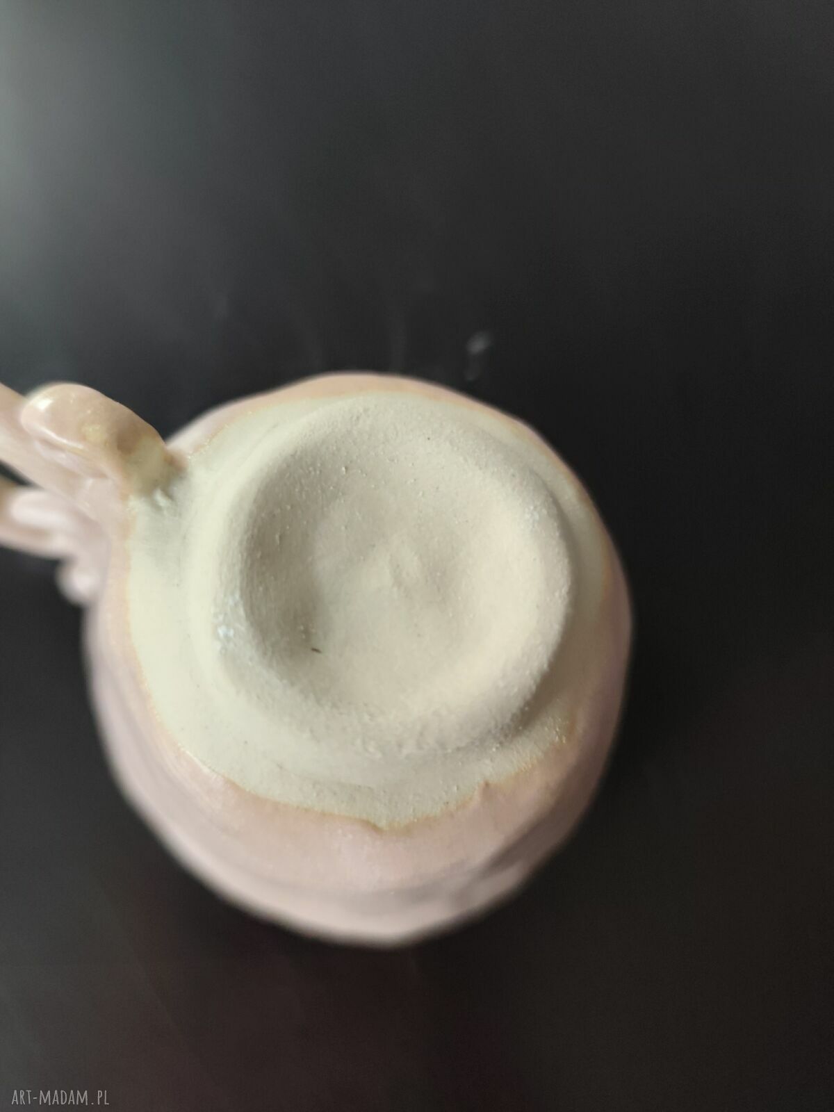 Ręcznie robiona filiżanka ceramiczna z talerzykiem - prezent dla kobiet