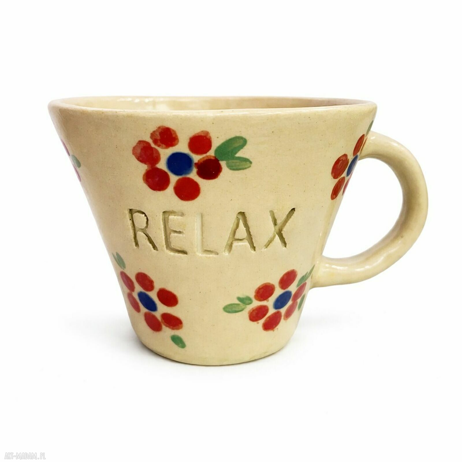 Ręcznie wykonana filiżanka ceramiczna Papataj 150 ml