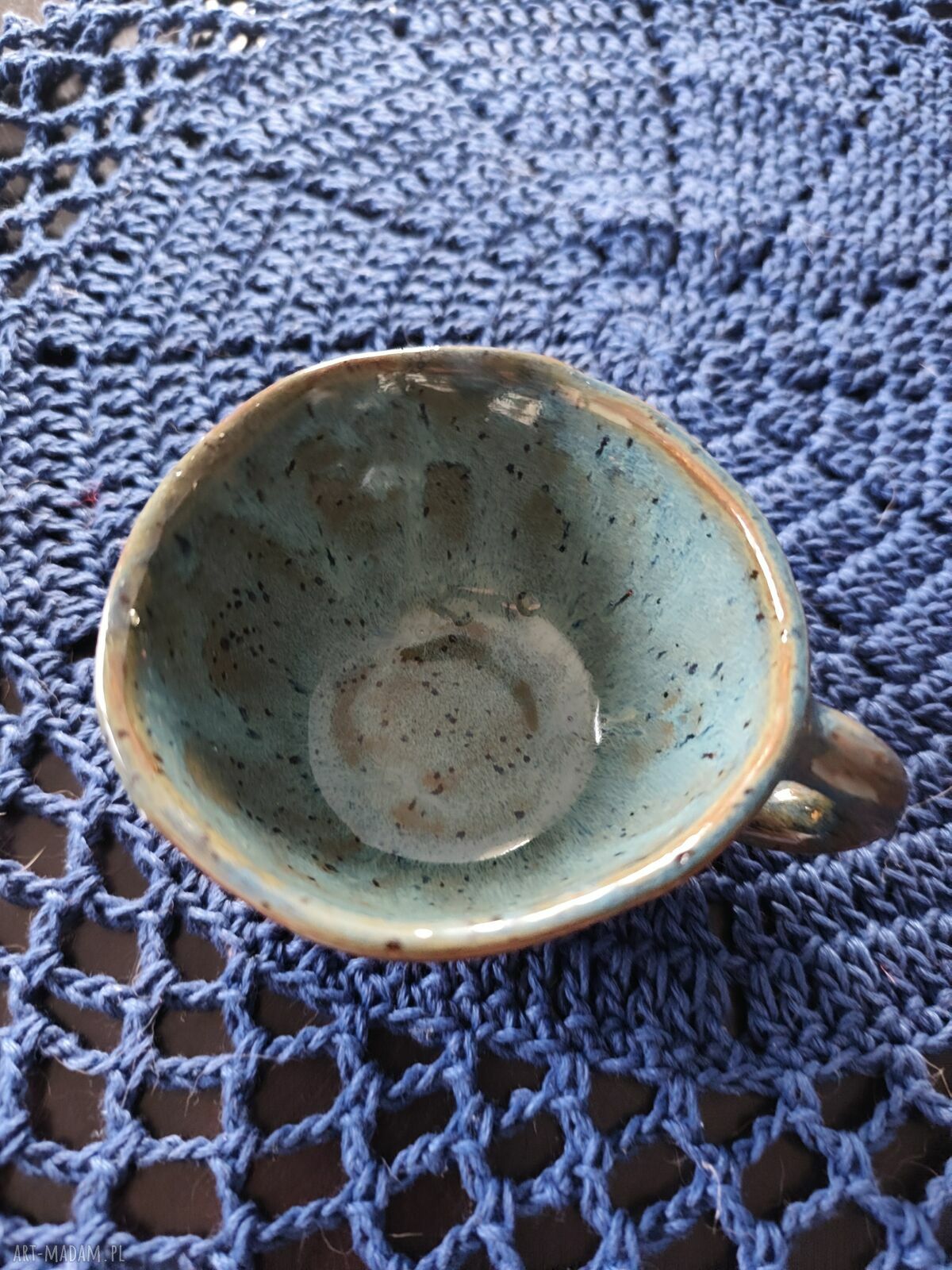 Ręcznie robiona filiżanka ceramiczna Wolna chwila - mały rytuał przy kawie i herbacie