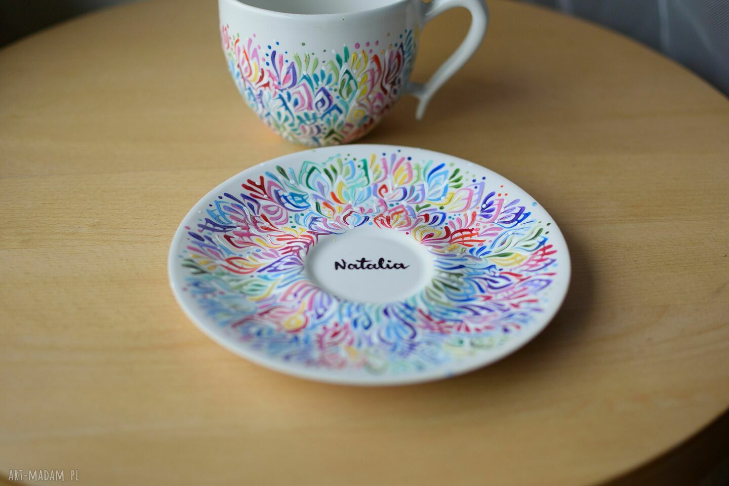 Filiżanka ceramiczna ręcznie malowana Multikolor 270 ml
