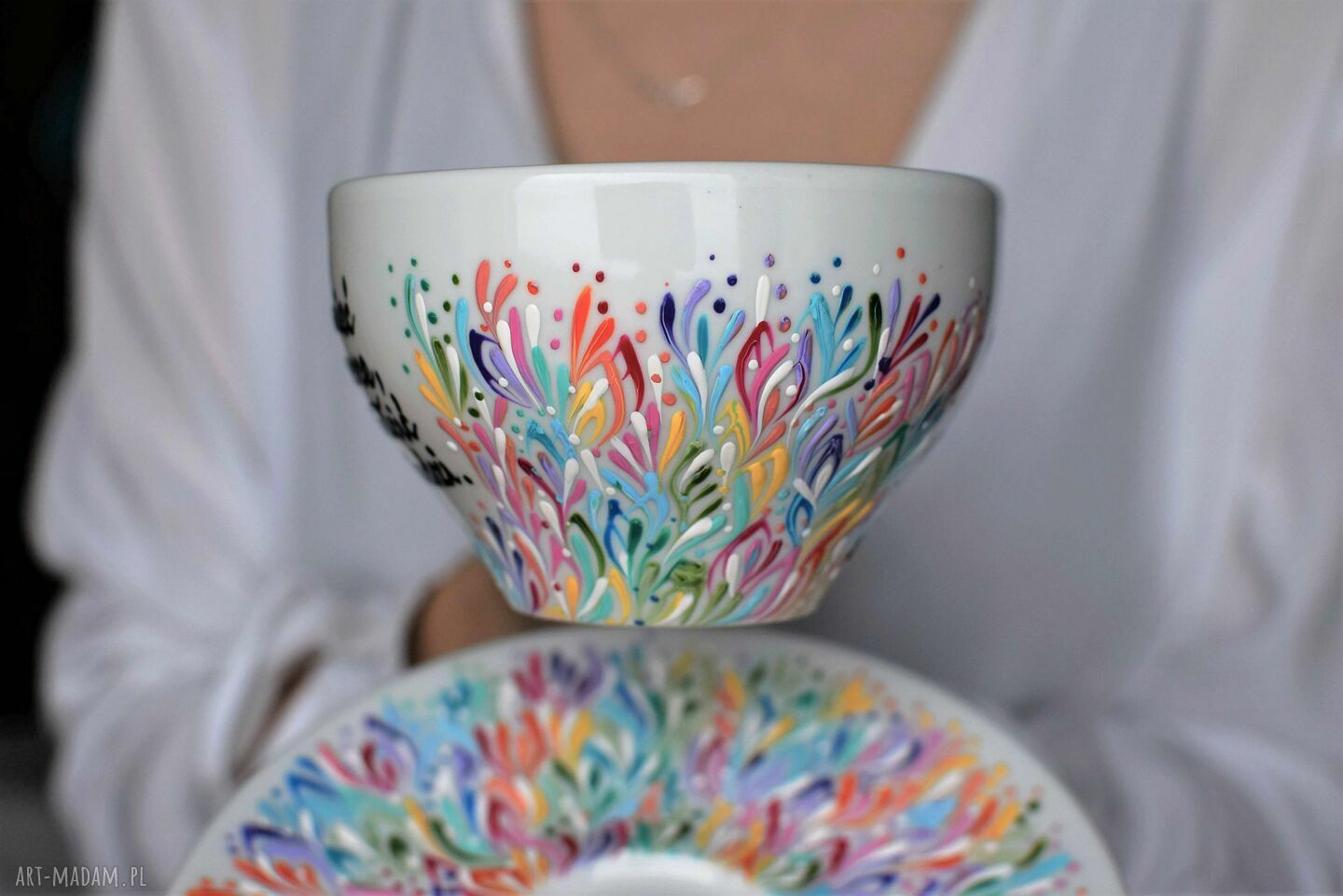 Filiżanka dla nauczycielki Porcelanowa Ręcznie Malowana