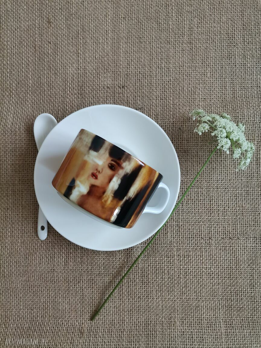 Komplet porcelanowy Kolor Kobiety - Żółty: kubek 330 ml i filiżanka 150 ml
