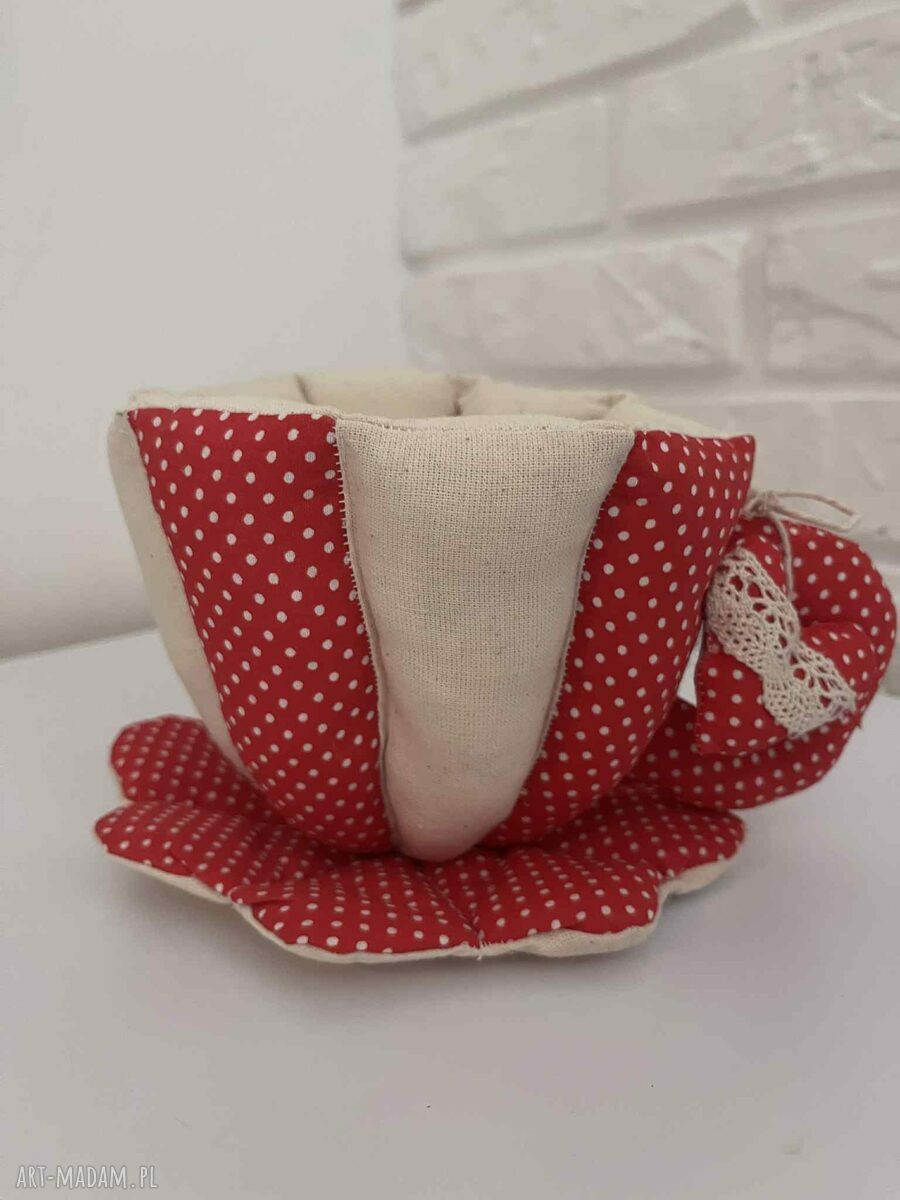 Filiżanka-koszyk na drobiazgi z bawełny - organizer 13 x 16 cm