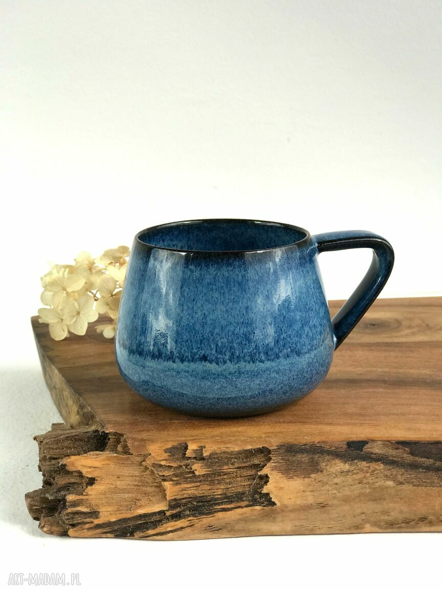 Filiżanka ceramiczna Borówka - niebieska beczułka 250 ml (handmade)