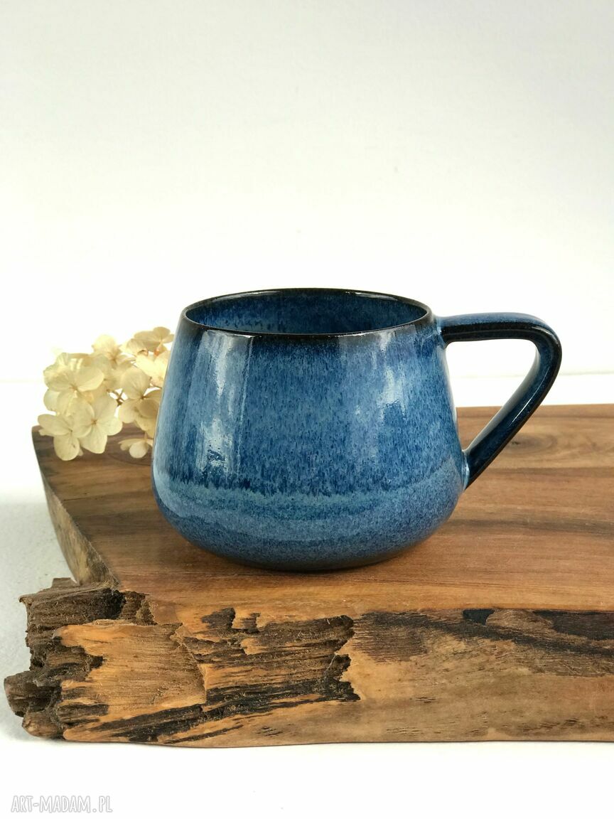 Filiżanka ceramiczna Borówka - niebieska beczułka 250 ml (handmade)