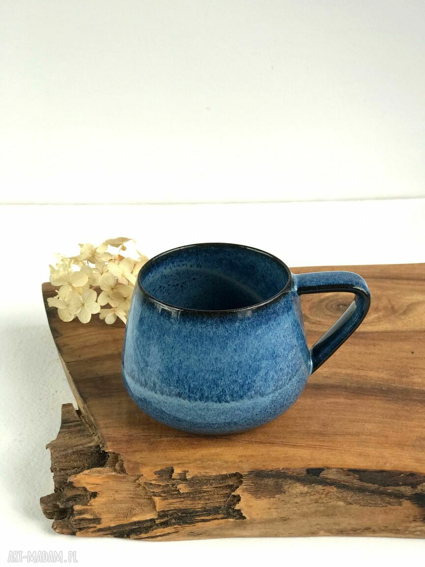 Filiżanka ceramiczna Borówka - niebieska beczułka 250 ml (handmade)