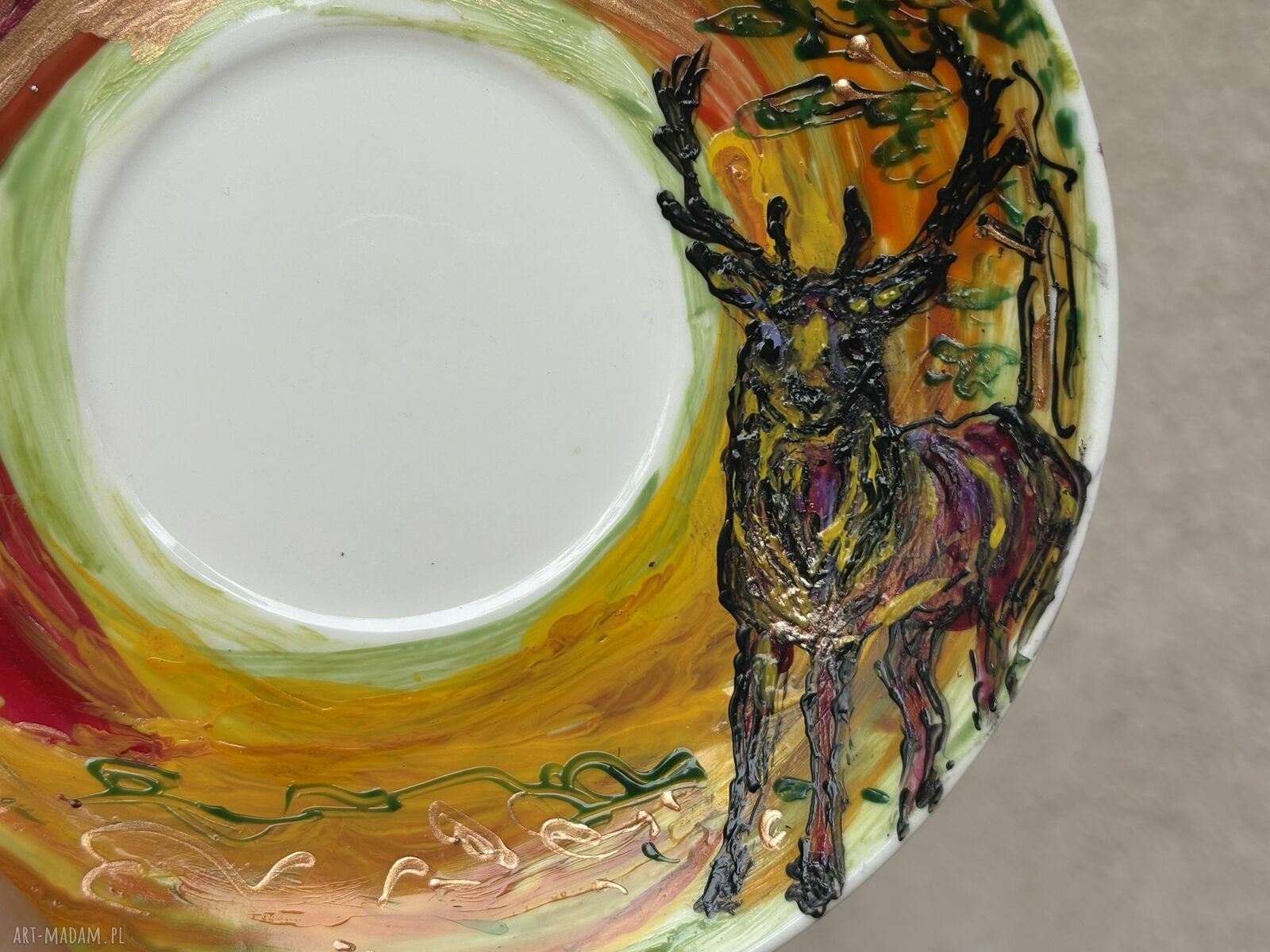Porcelanowa filiżanka ze spodkiem - Jesień w lesie (250 ml)
