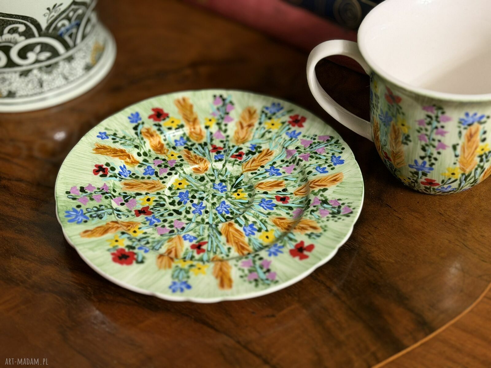 Filiżanka porcelanowa ręcznie malowana „Kolorowy Bukiet”