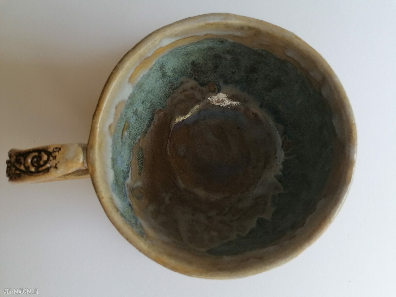 Filiżanka z drzewami do kawy - ceramiczny komplet rękodzieło od Eva Art