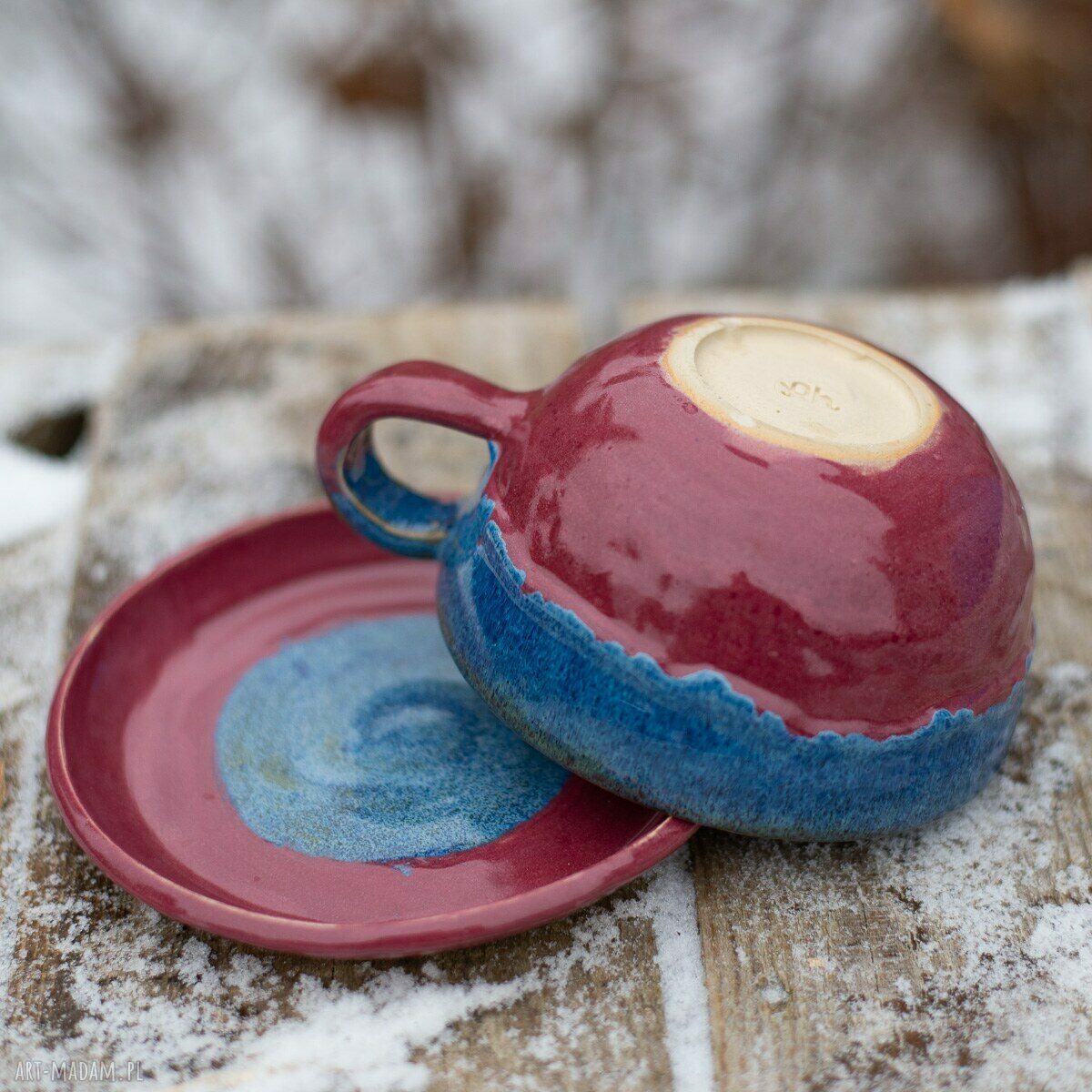 filiżanka z koniem malinowy król do kawy kamionka 300 ml 95 00 zł ღ art ...