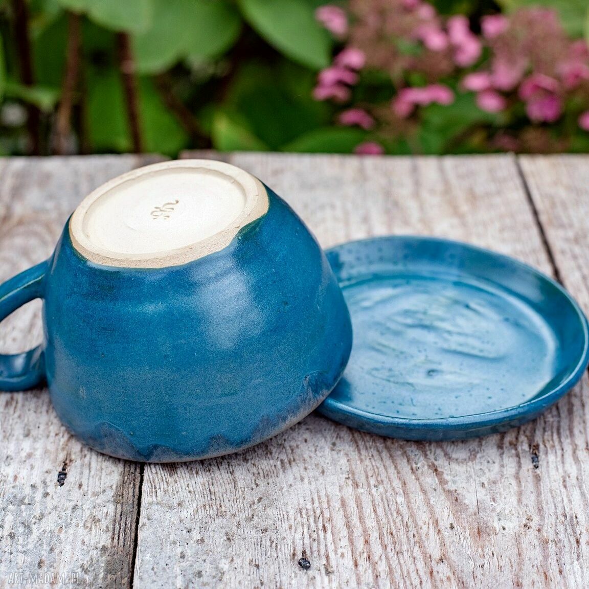 Filiżanka z kotem „Morska Noc” - rękodzieło ceramiczne 300 ml