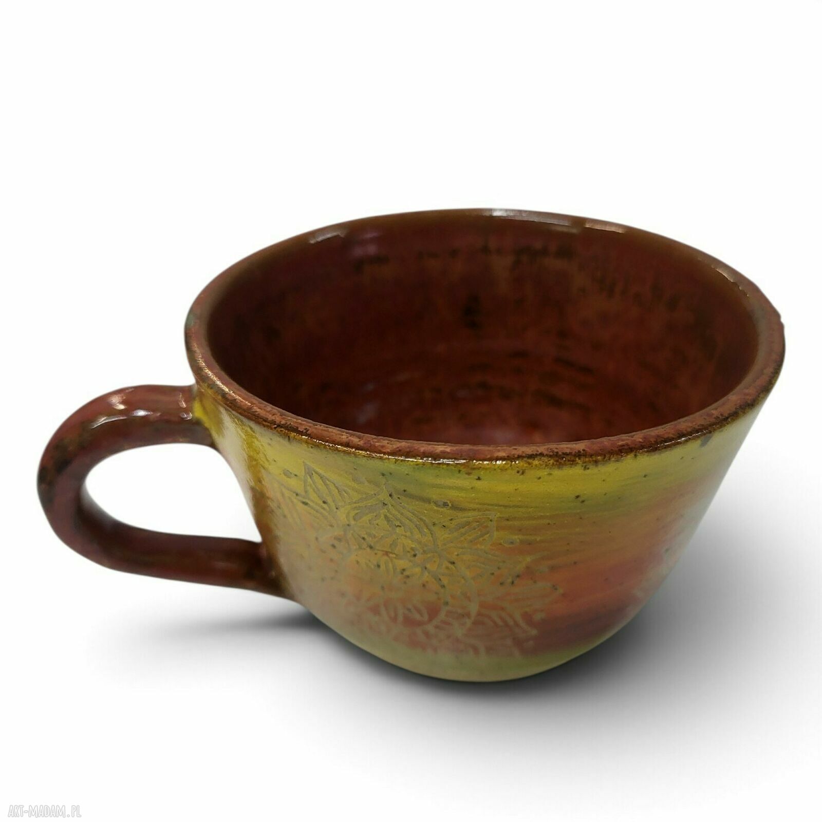 Filiżanka ceramiczna z mandalą - ręcznie robiona ceramika