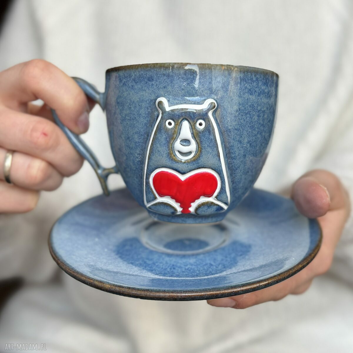 Filiżanka ceramiczna Morska z misiem - 220 ml