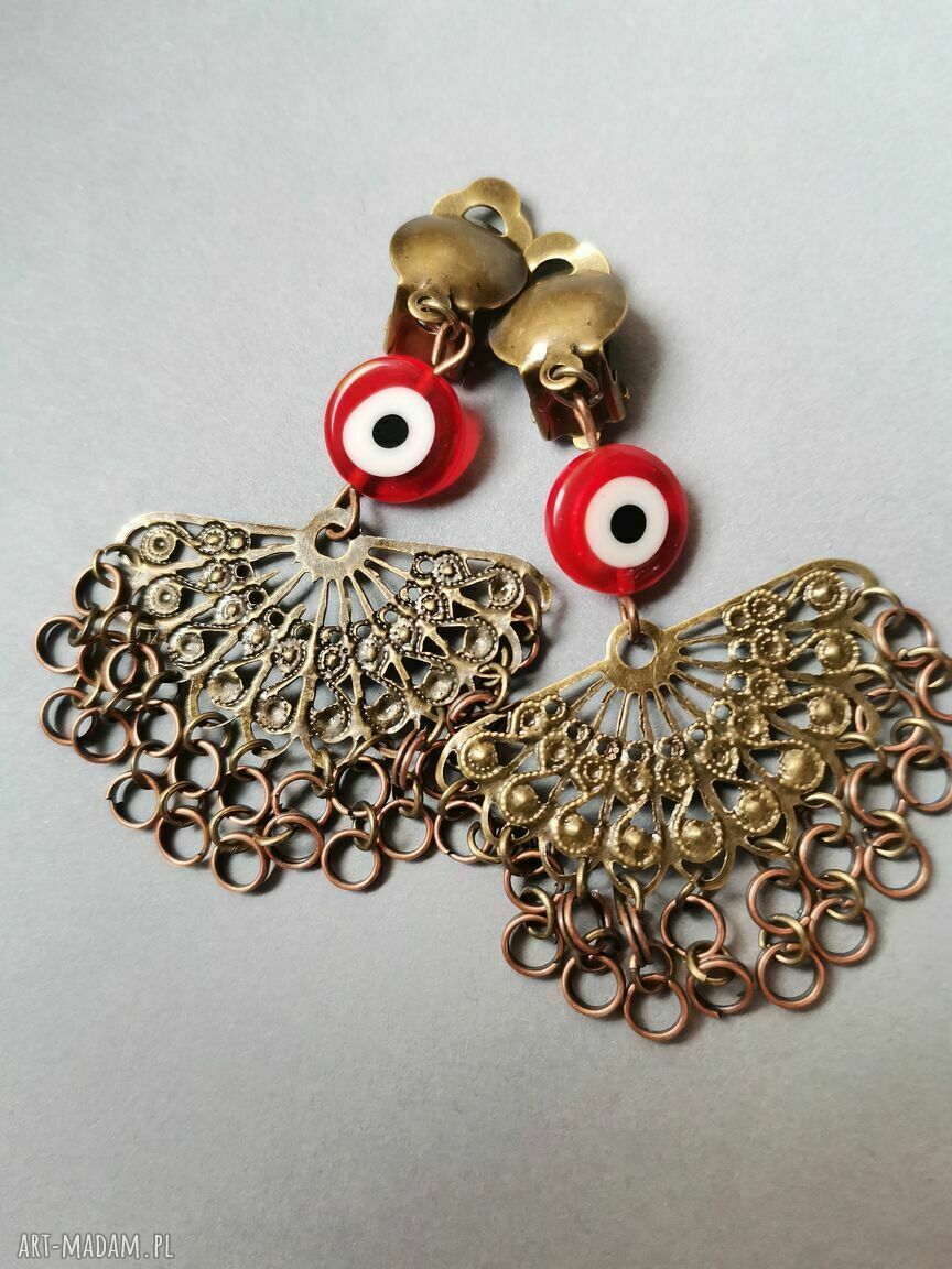 Klipsy flamenco oko opatrzności - lekkie boho etno (box x1)