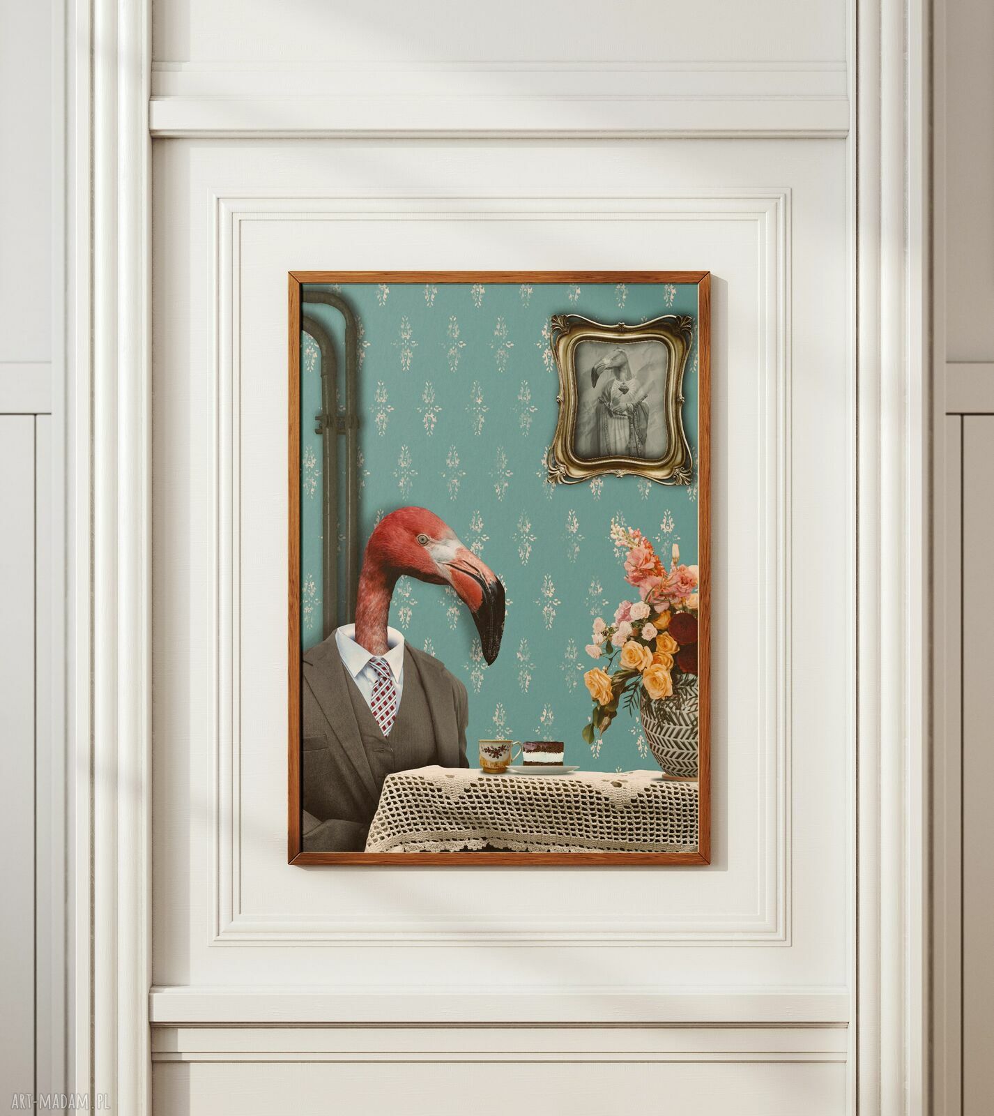 Plakat Flaming A3 29,7x42 cm z kawą i humorem