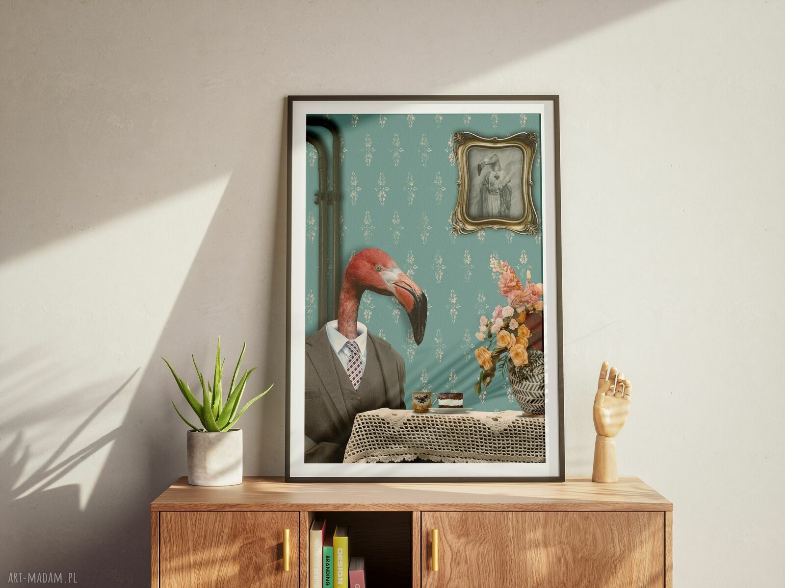 Plakat Flaming A3 29,7x42 cm z kawą i humorem