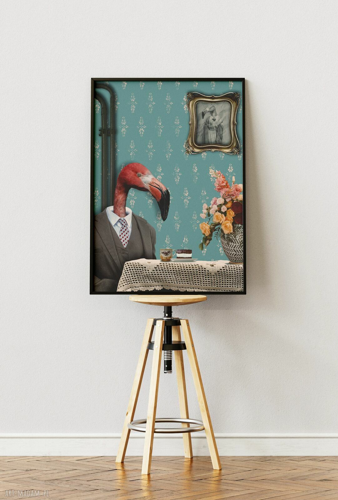Plakat Flaming A3 29,7x42 cm z kawą i humorem