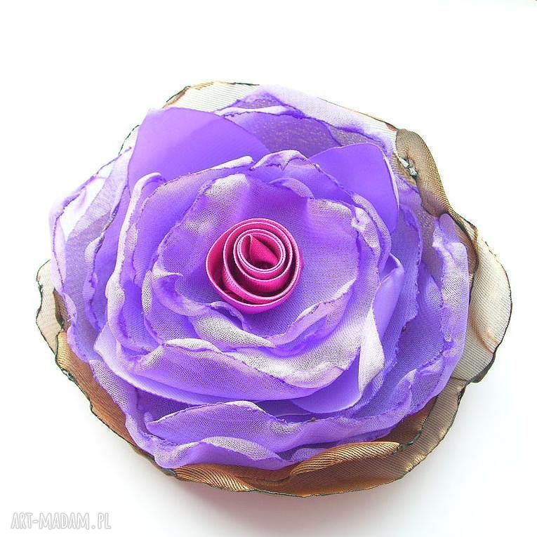 Florentyna - ręcznie robiona broszka w kwiatowym wydaniu (ok. 11 cm)