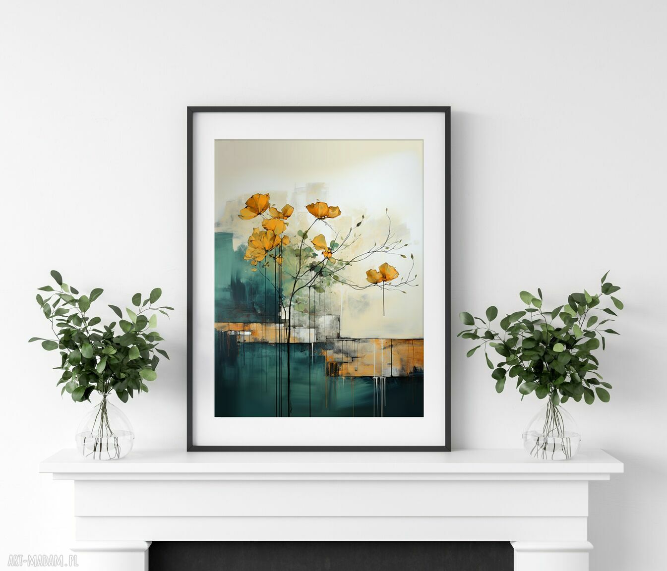 Abstrakcyjny plakat boho do salonu - florystyczny minimalizm 40x50 cm