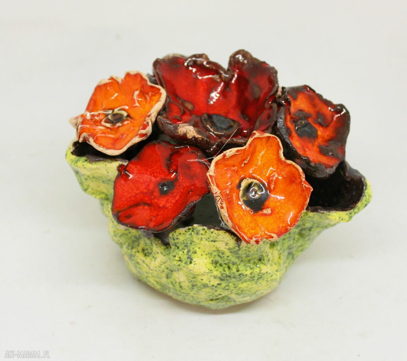 Duży flower box z kwiatami ceramicznymi - komplet 7 sztuk