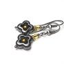 handmade kolczyki srebro flower graphite -